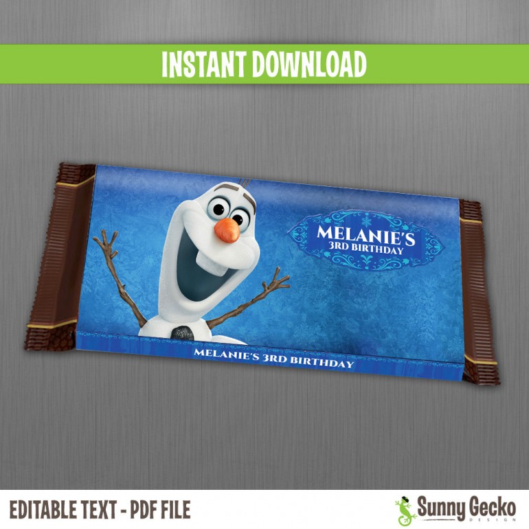 Frozen Birthday Chocolate Wrappers